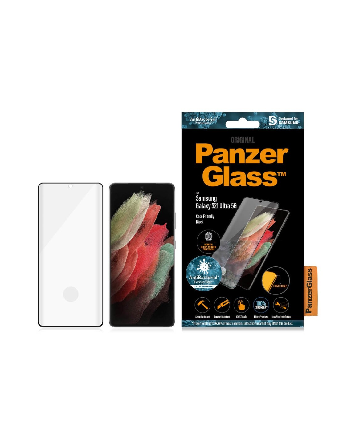 PanzerGlass Samsung Galaxy S21 Ultra Black CF Super+ Glass