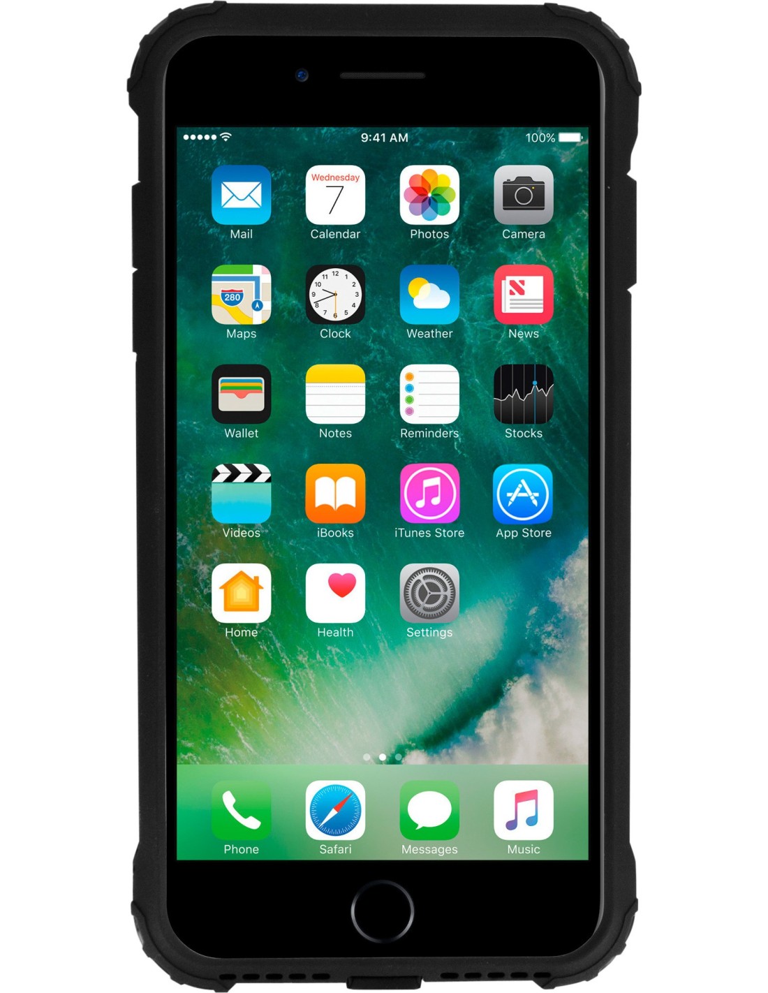 Mobiparts Rugged Shield Case Apple iPhone 7 Plus  8 Plus Black (Bulk)