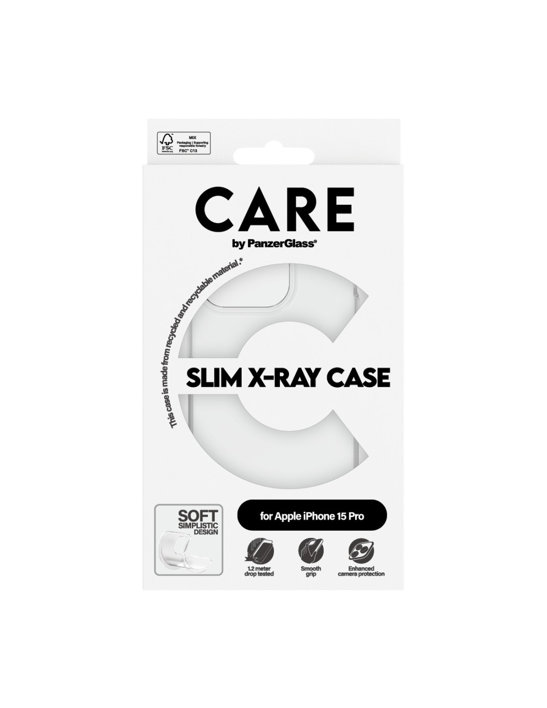 CARE by PanzerGlass Fashionable Case Transparent X-Ray Soft Basic iPhone 15 Pro