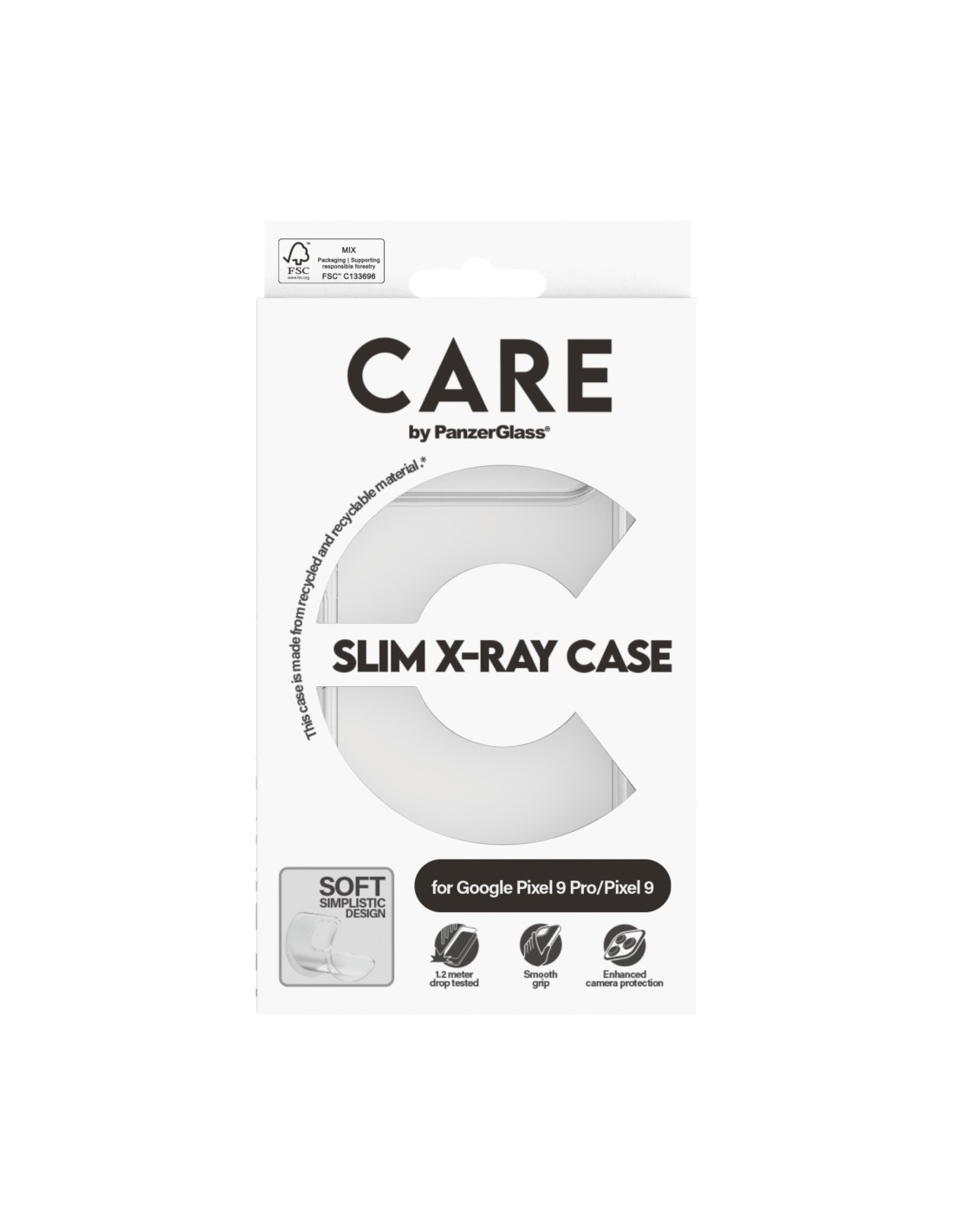 CARE by PanzerGlass Fashionable Case Transparent X-Ray Soft Basic Google Pixel 9 9 Pro