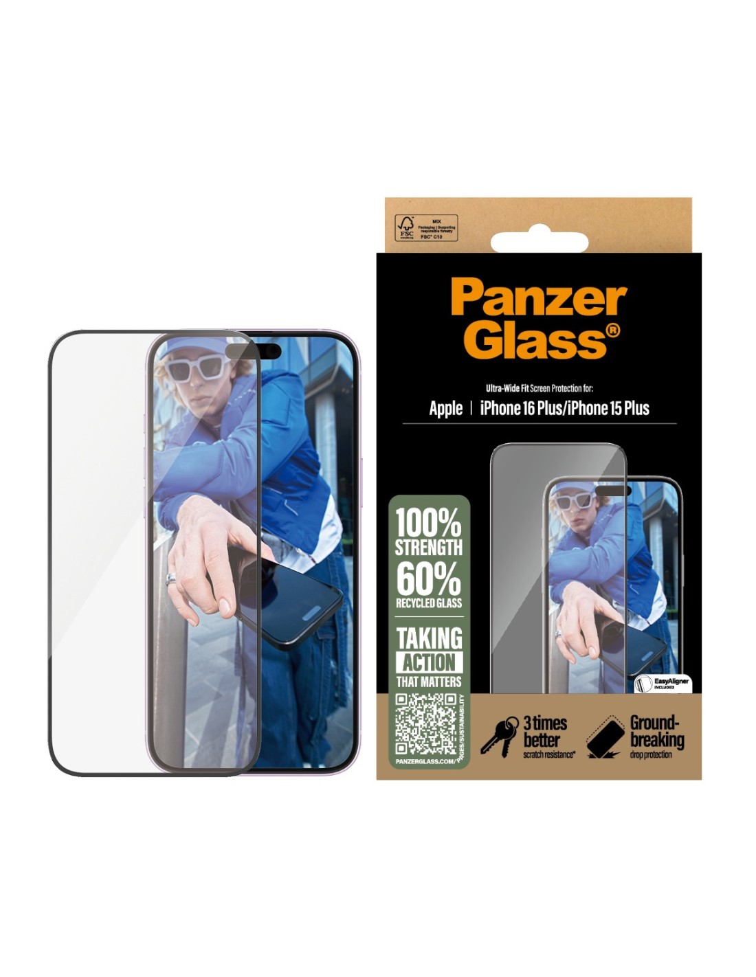 Panzerglass Apple iPhone 16 Plus 15 Plus - Ultra-Wide Fit