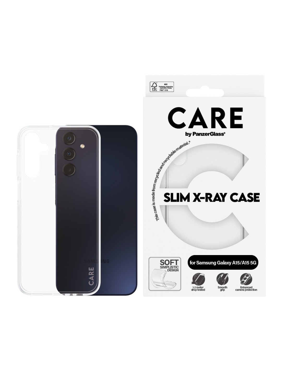 CARE by PanzerGlass Fashionable Case Transparent X-Ray Soft Basic Samsung A15 5G