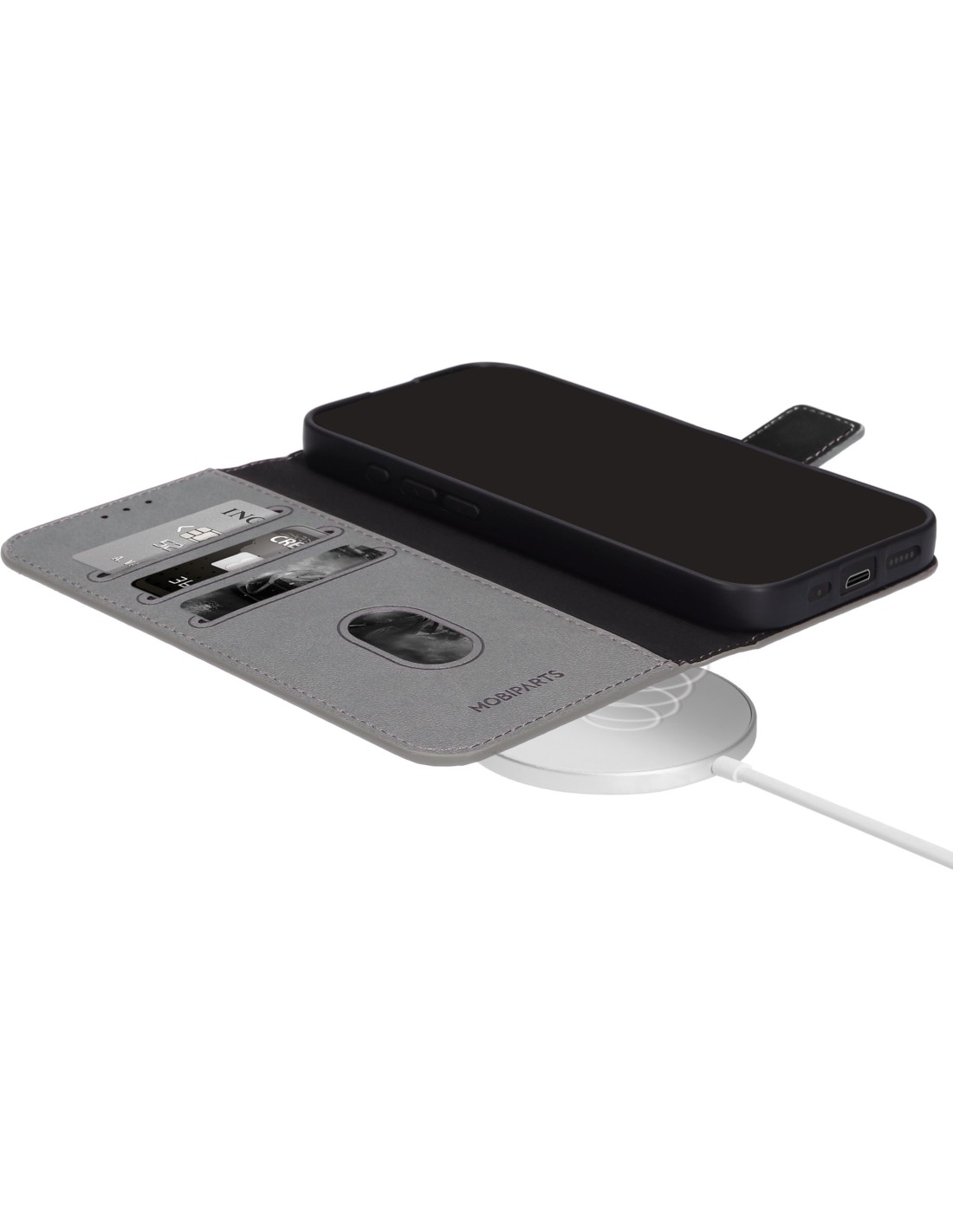 Mobiparts Classic Wallet Case Apple iPhone 16 Pro Max Granite Grey (MagSafe Compatible)