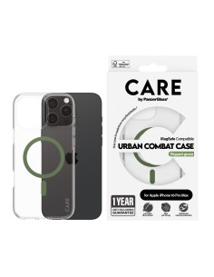 CARE by PanzerGlass Flagship Case Transparent Urban Combat w. Green MagSafe iPhone 16 Pro Max 2