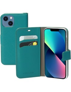 Mobiparts Saffiano Wallet Case Apple iPhone 13 Mini Turquoise