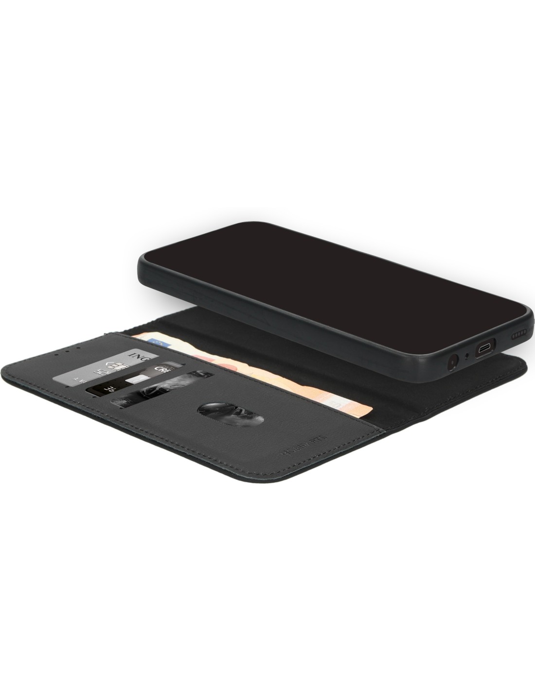Mobiparts Leather 2 in 1 Wallet Case Apple iPhone 16 Pro Black