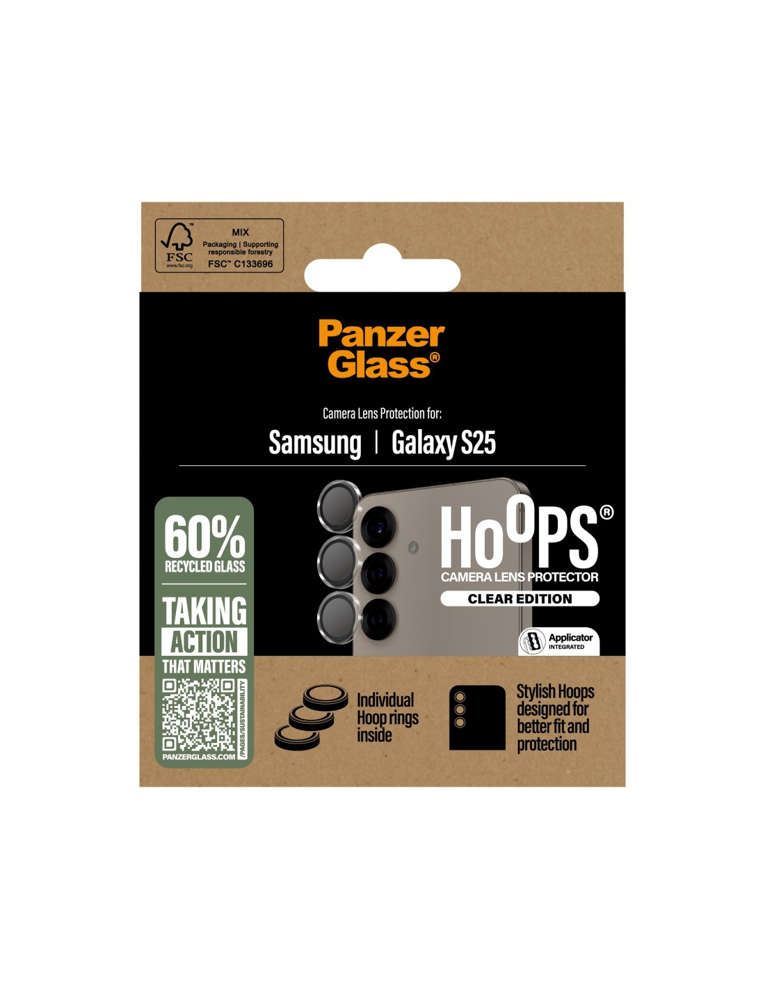 PanzerGlass Hoops Rings Samsung Galaxy S25 Transparent