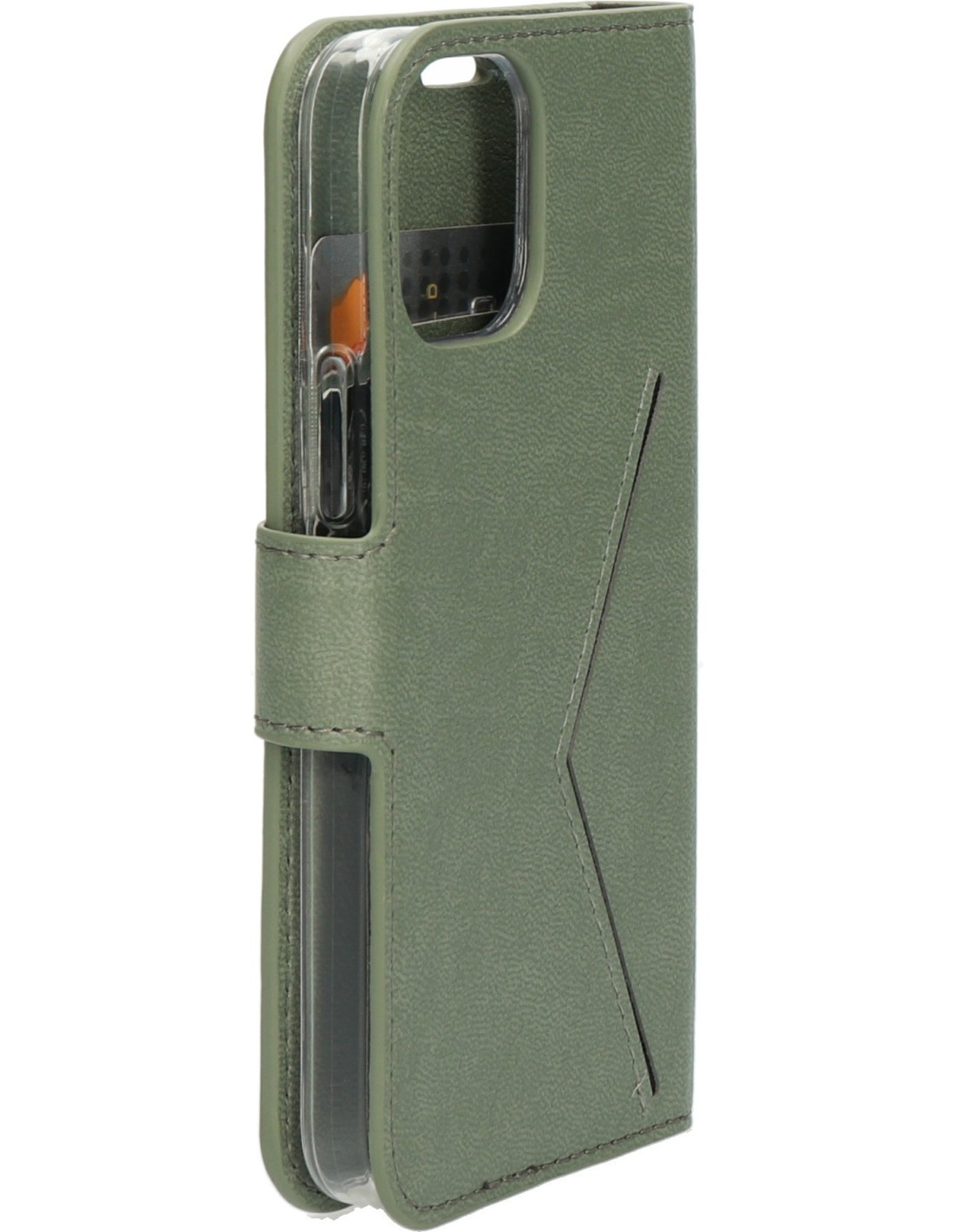 Mobiparts Classic Wallet Case Apple iPhone 12 Mini Stone Green