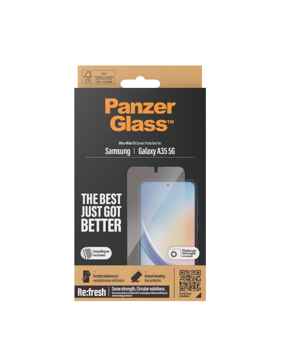 PanzerGlass Samsung Galaxy A35 5G Ultra-Wide Fit Refresh with EasyAligner