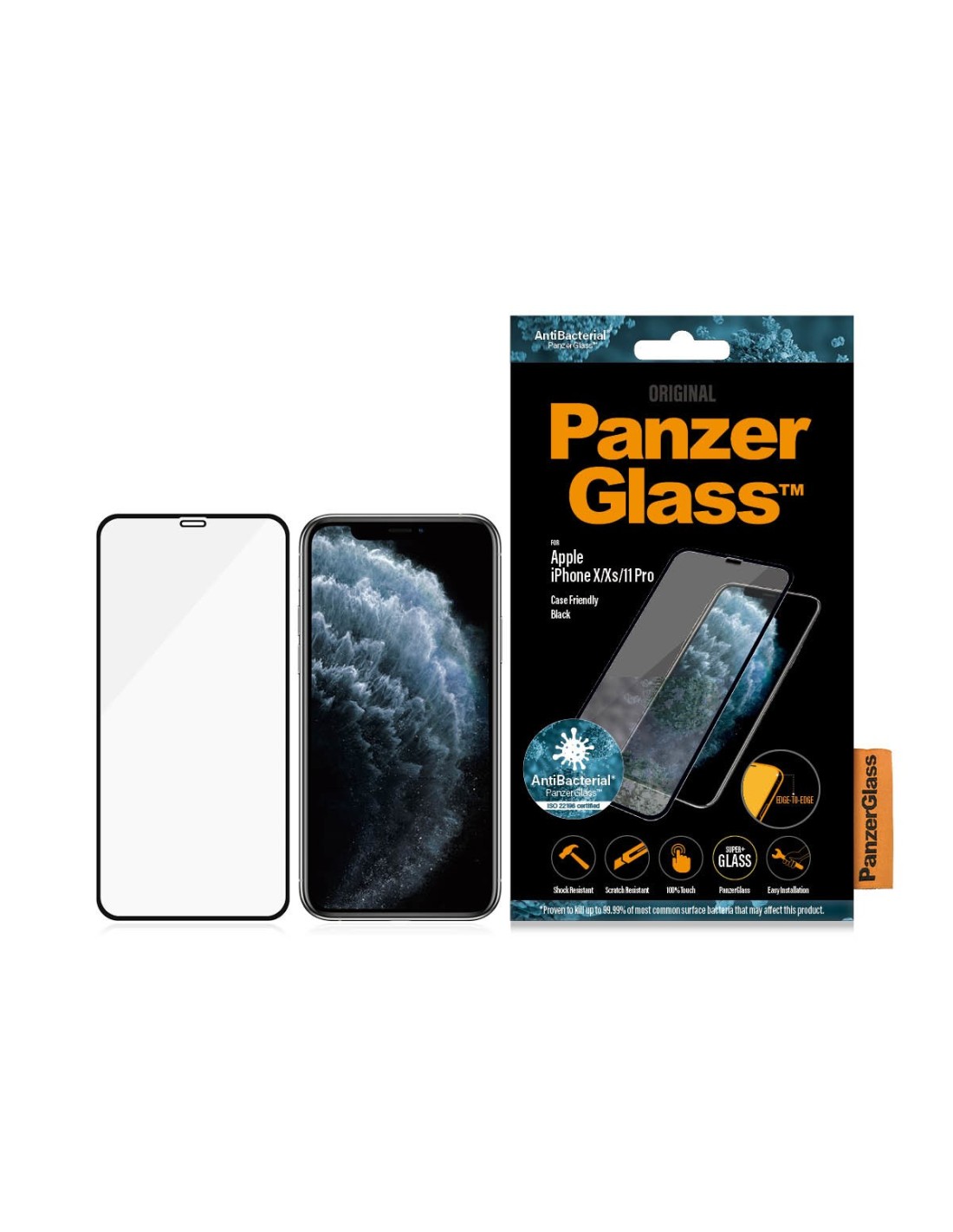 PanzerGlass Apple iPhone X XS iPhone 11 Pro Black CF Super+ Glass