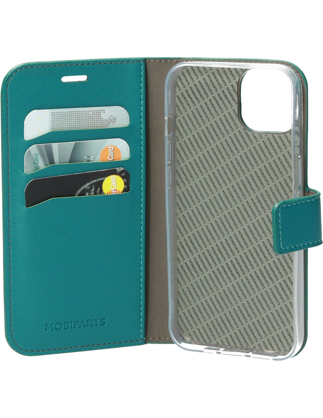 Mobiparts Saffiano Wallet Case Apple iPhone 13 Turquoise