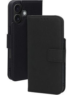 Mobiparts Leather Wallet Case Apple iPhone 16 Black (MagSafe Compatible)