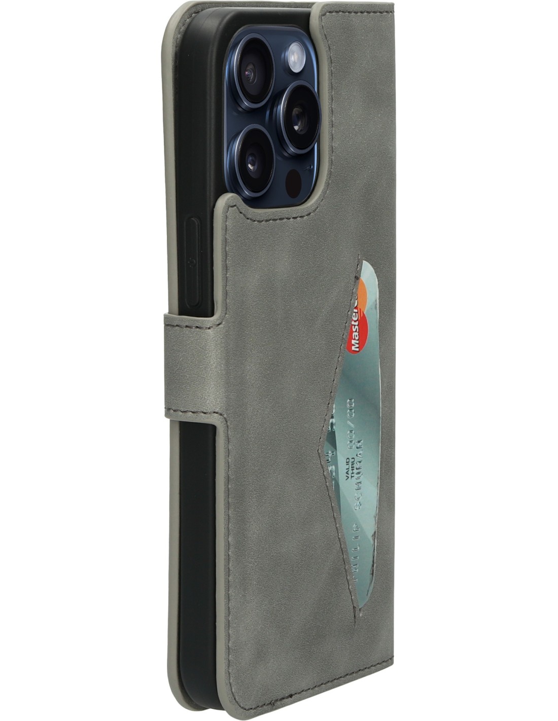 Mobiparts Classic Wallet Case Apple iPhone 15 Pro Max Granite Grey