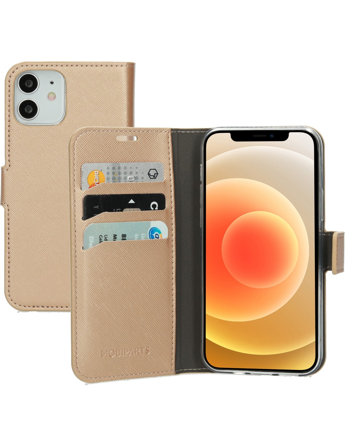 Mobiparts Saffiano Wallet Case Apple iPhone 12 12 Pro Copper
