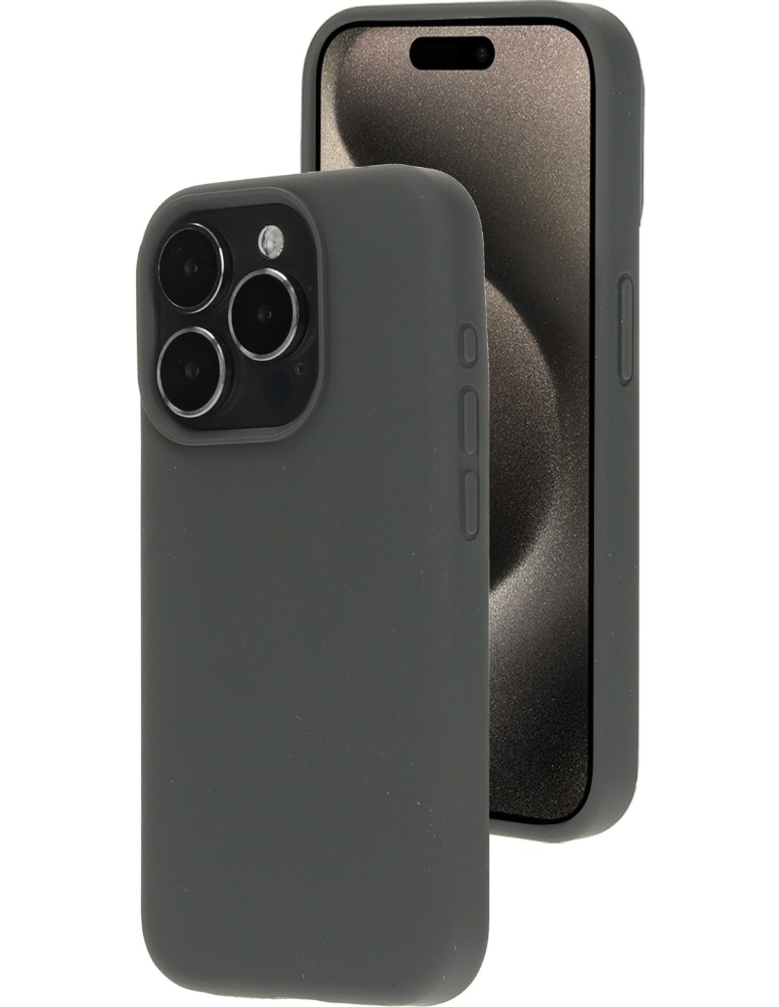 Mobiparts Silicone Cover Apple iPhone 15 Pro Urban Grey