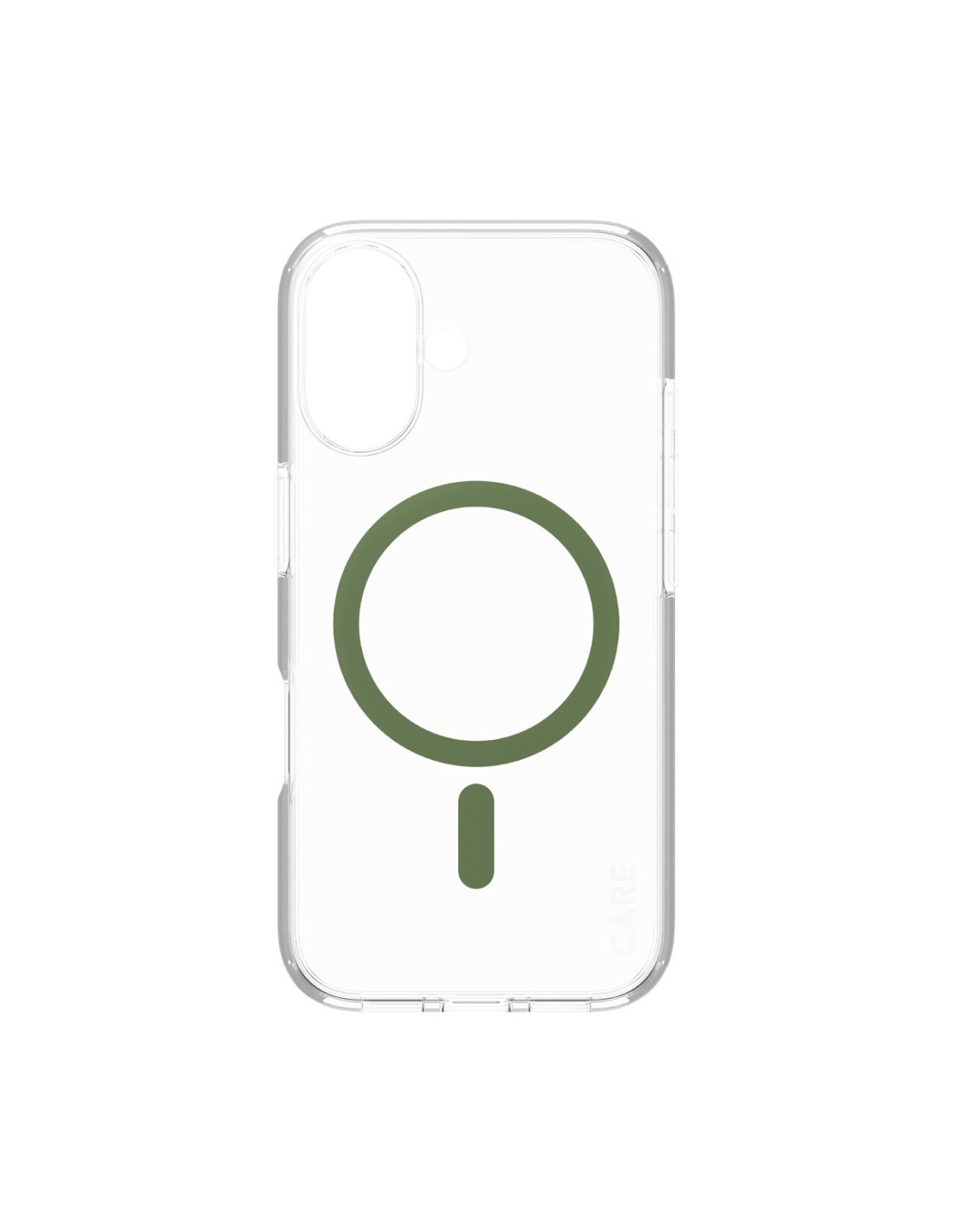 CARE by PanzerGlass Flagship Case Transparent Urban Combat w. Green MagSafe iPhone 16