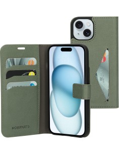 Mobiparts Classic Wallet Case Apple iPhone 15 Stone Green