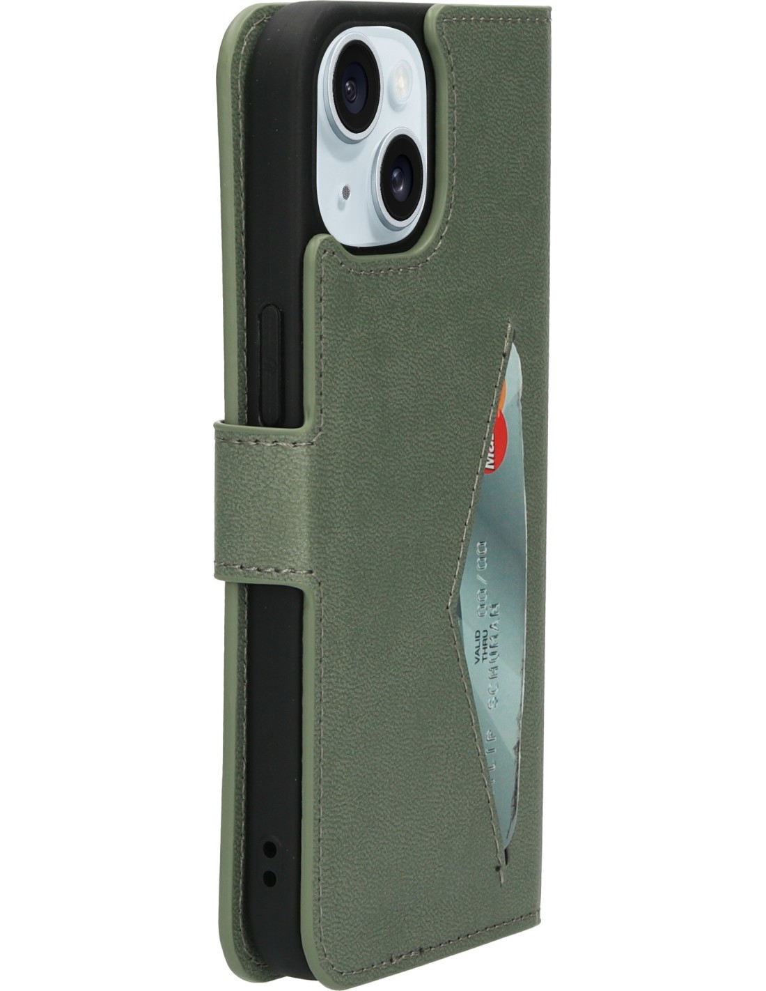 Mobiparts Classic Wallet Case Apple iPhone 15 Stone Green