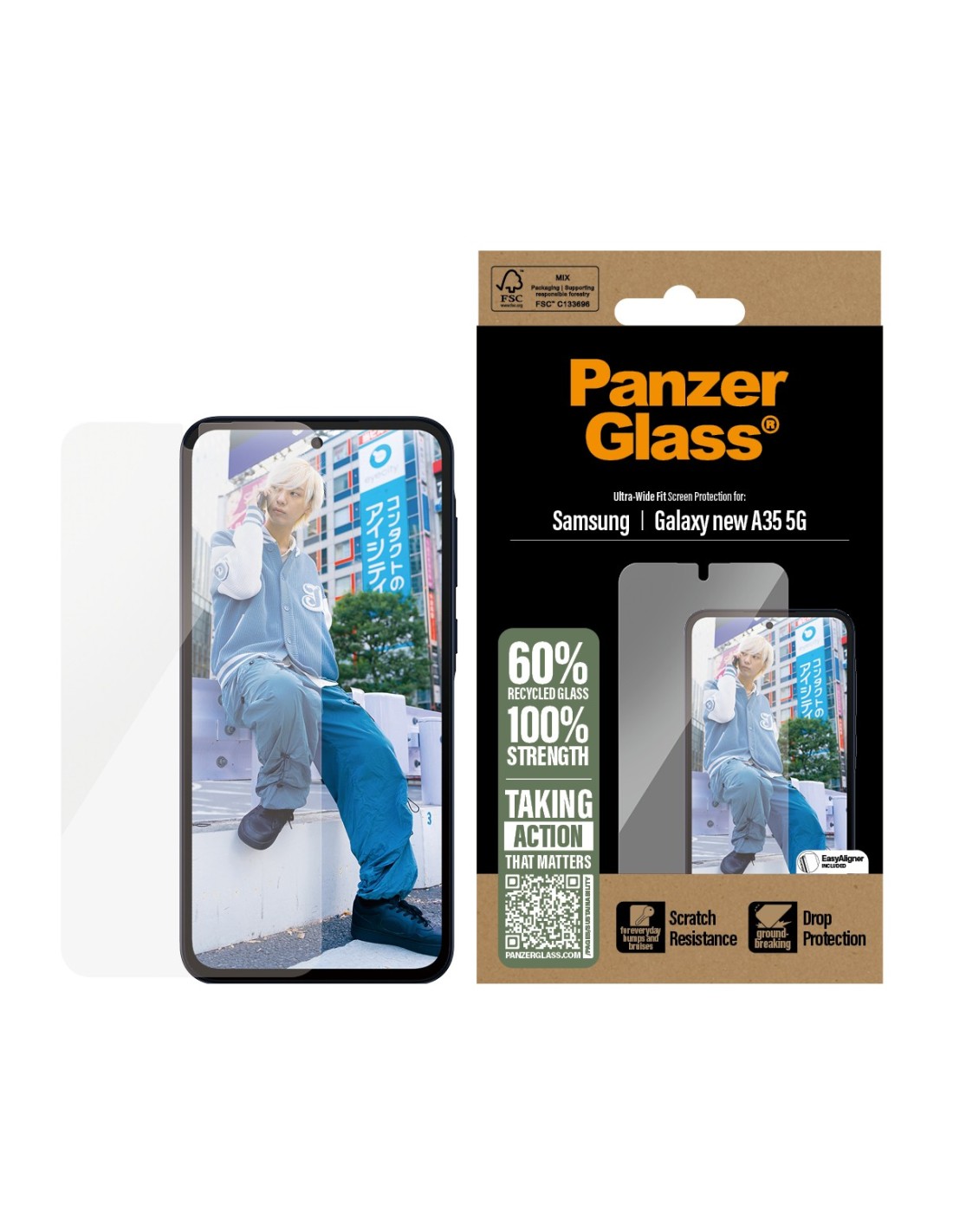 PanzerGlass Samsung Galaxy A36 5G Ultra-Wide Fit Refresh with EasyAligner