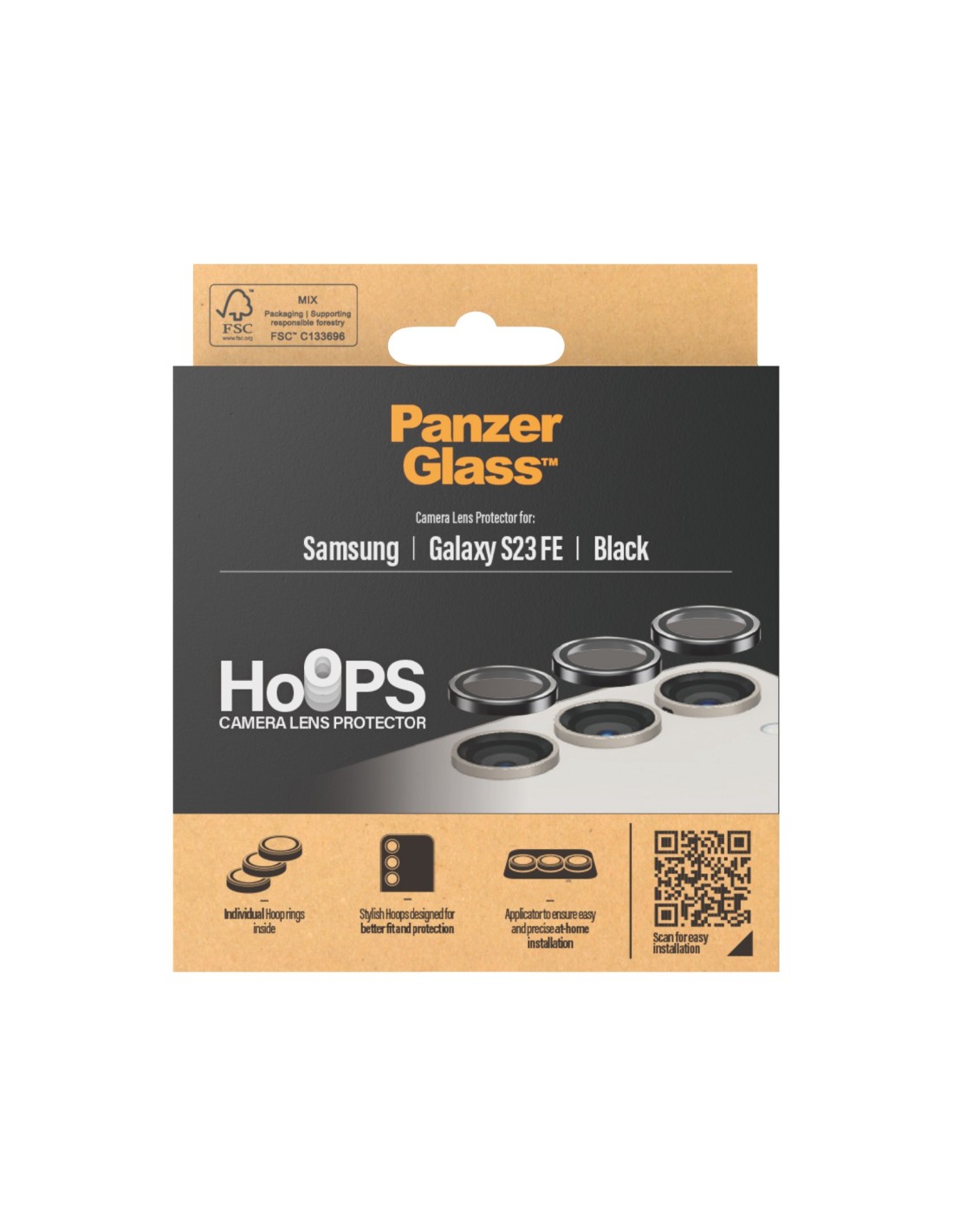 PanzerGlass Hoops Rings Samsung Galaxy S23 FE Black