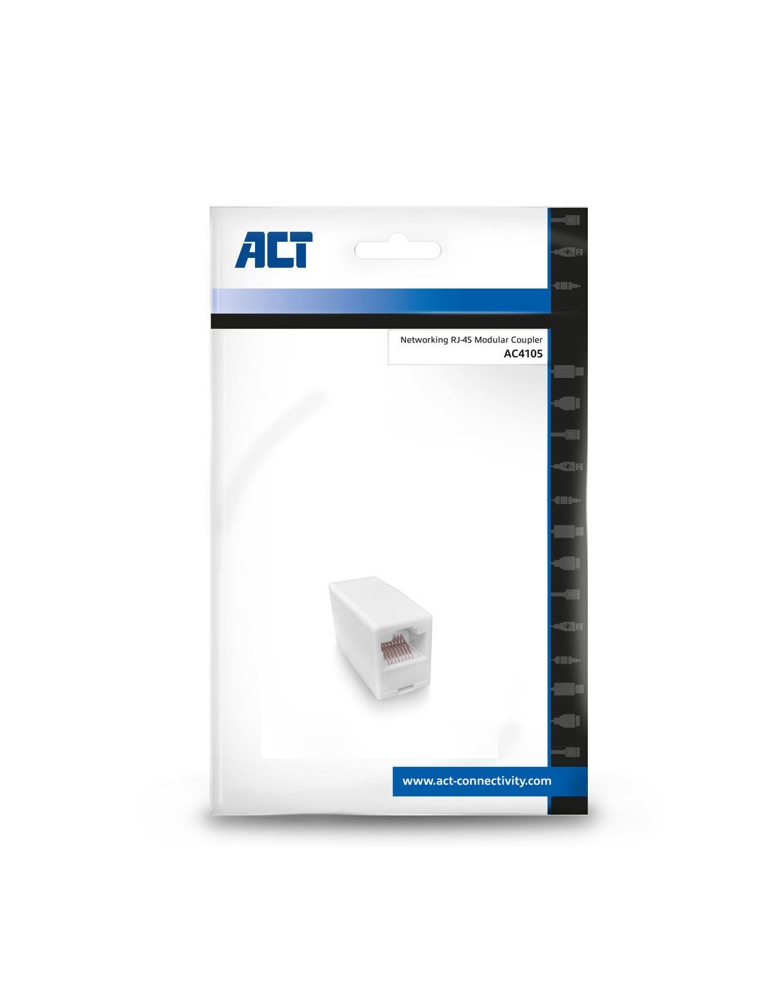 ACT AC4105 tussenstuk voor kabels RJ-45 Wit