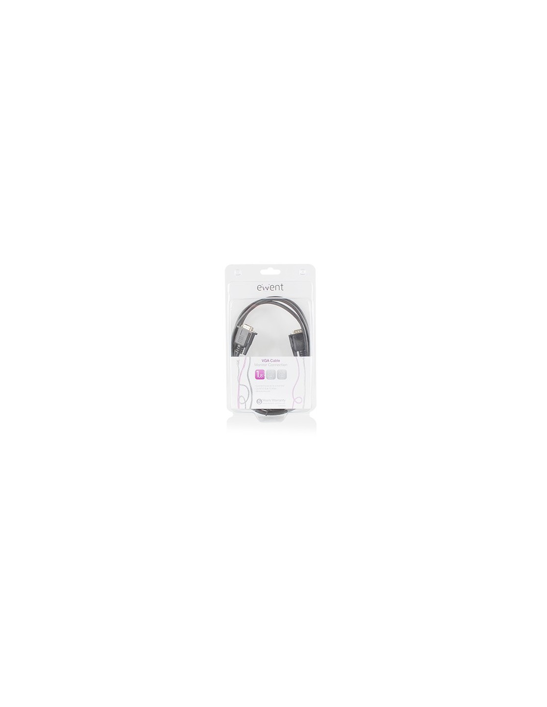 Ewent EW9880 VGA kabel 1,8 m VGA (D-Sub) Zwart