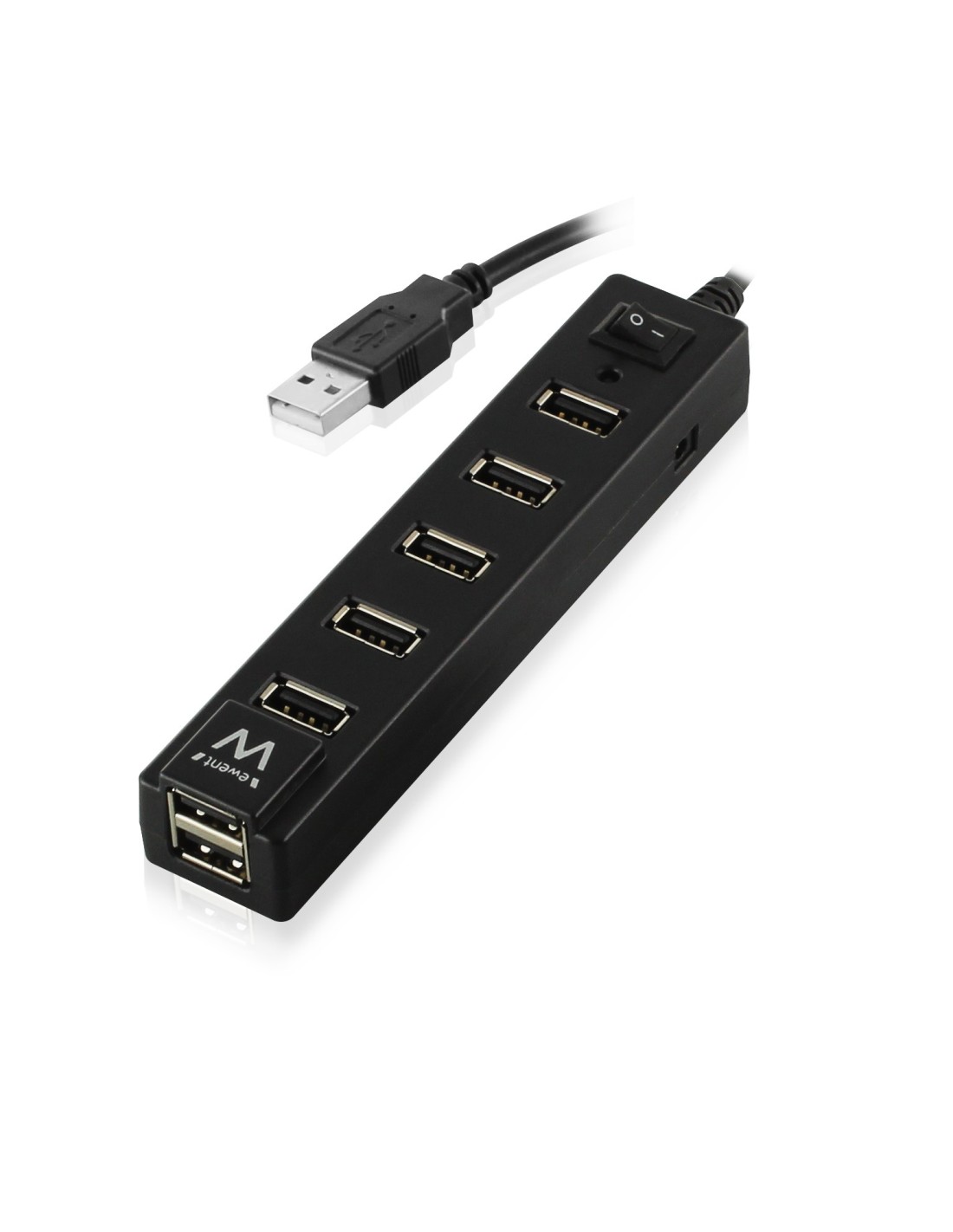 Ewent EW1130 interface hub 480 Mbit s Zwart