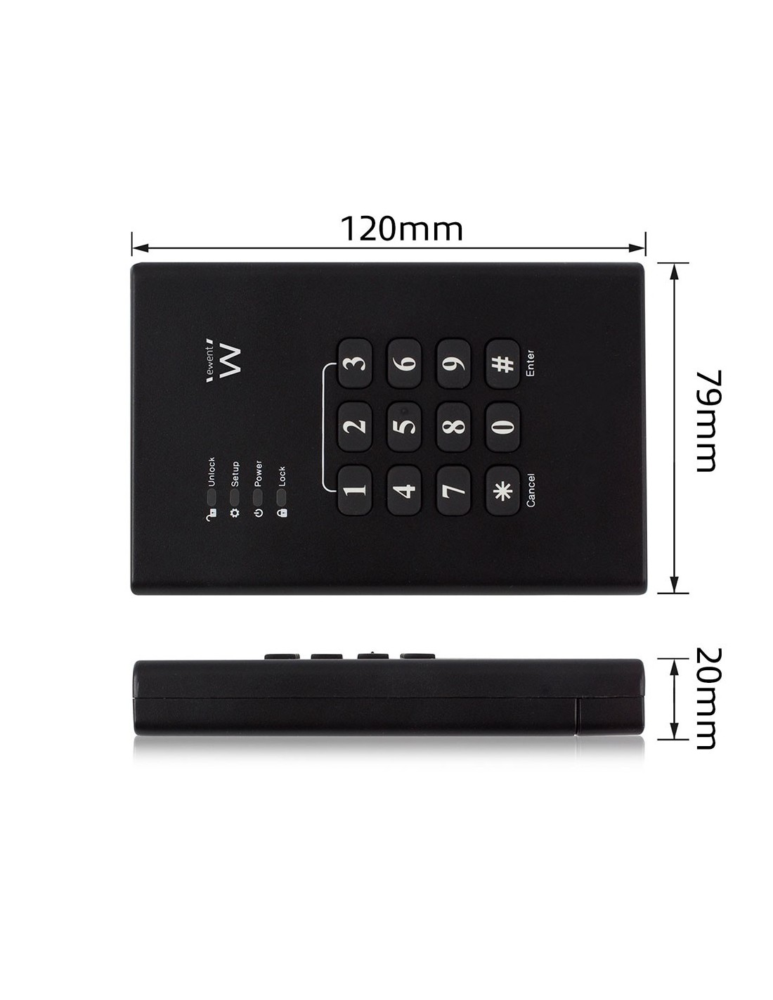 Ewent EW7040 behuizing voor opslagstations HDD- SSD-behuizing Zwart 2.5"
