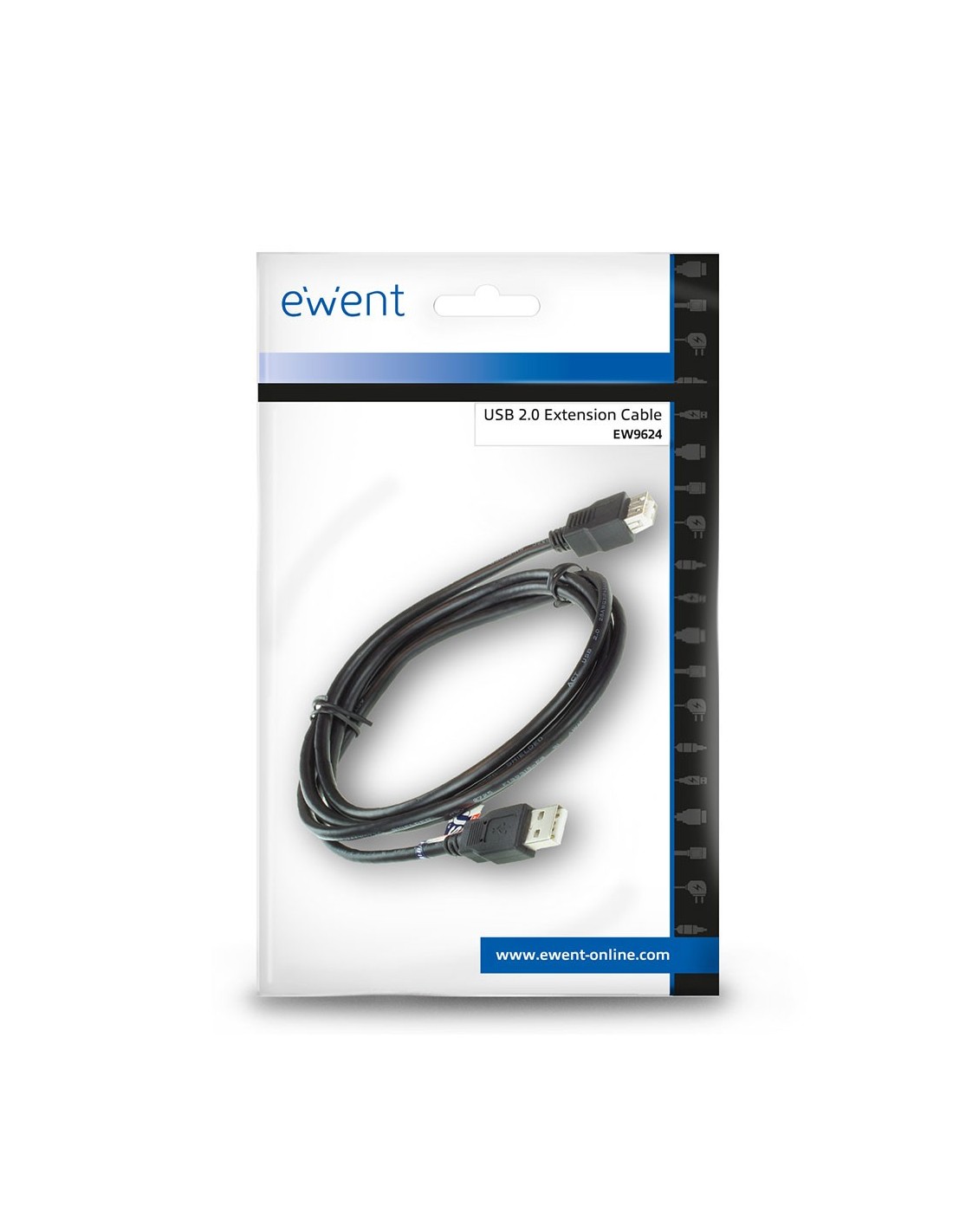 Ewent EW9624 USB-kabel 1,8 m USB 2.0 USB A Zwart