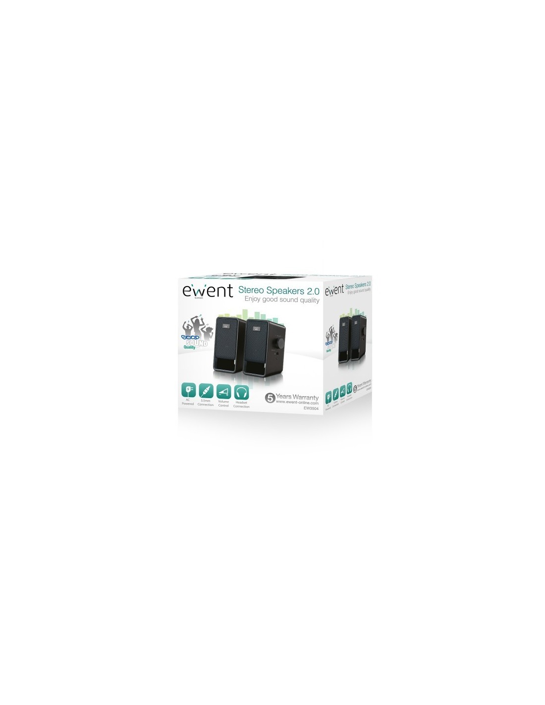 Ewent EW3504 luidspreker Zwart Bedraad 6 W
