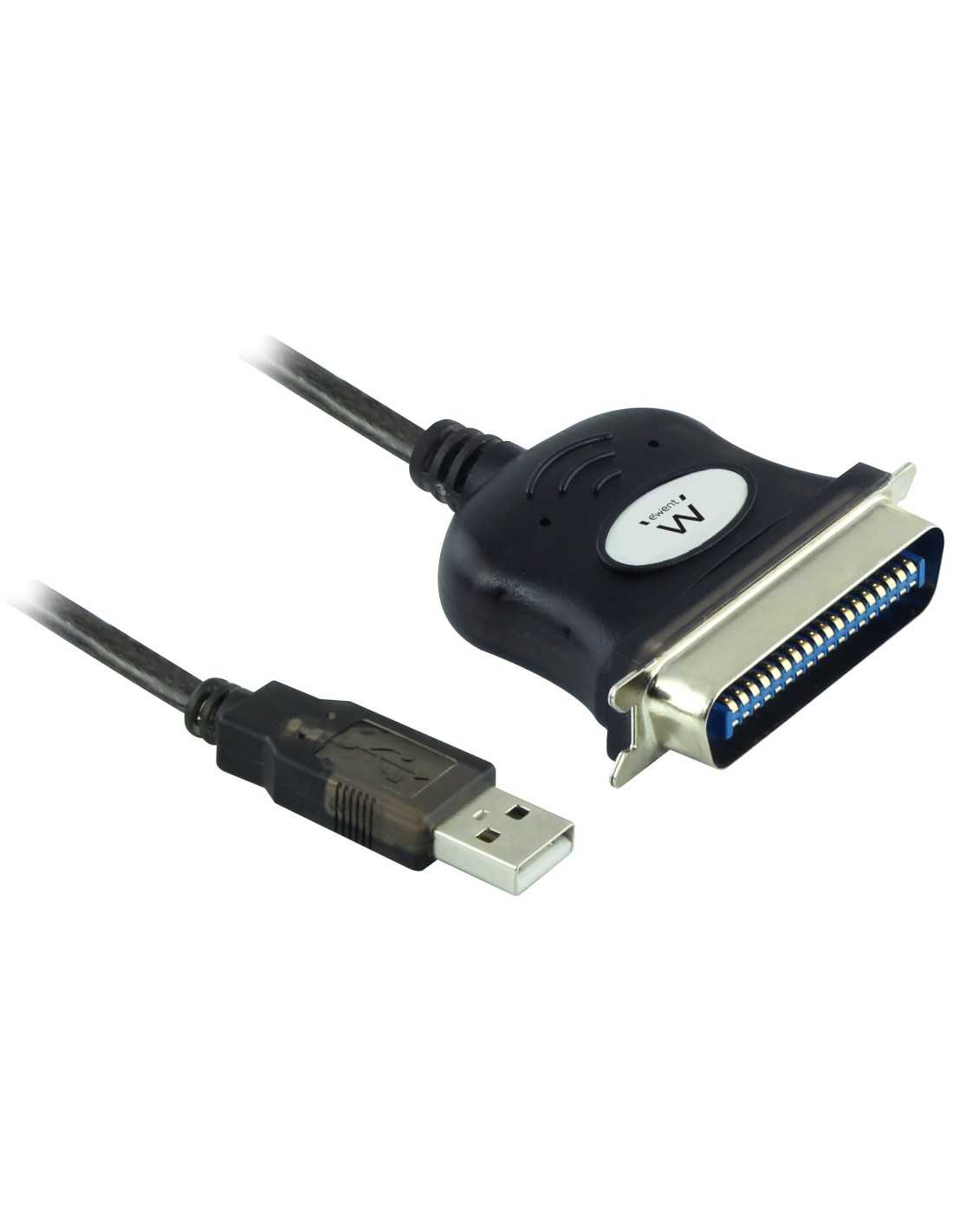 Ewent EW1118 USB IEEE1284 Zwart kabeladapter verloopstukje