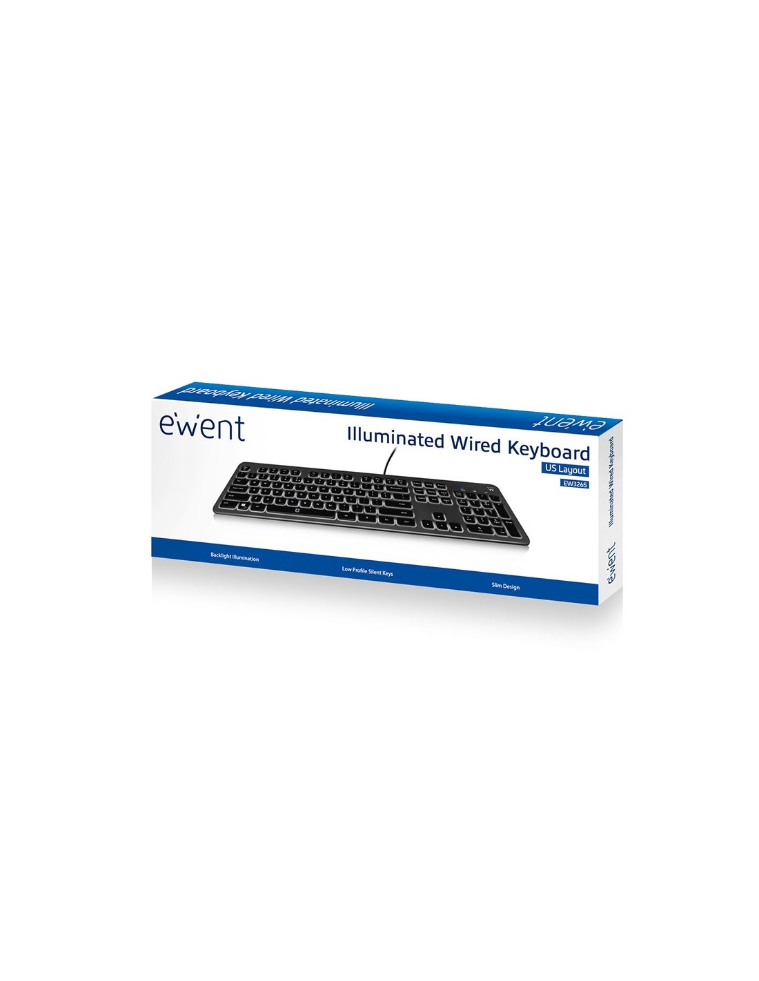 Ewent EW3265 toetsenbord USB QWERTY Amerikaans Engels Zwart