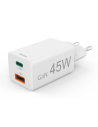 Hama Snellader, 1x USB-C PD, 1x USB-A QC, mini-oplader, 45 W, wit Adapter
