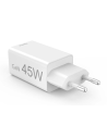 Hama Snellader, 1x USB-C PD, 1x USB-A QC, mini-oplader, 45 W, wit Adapter