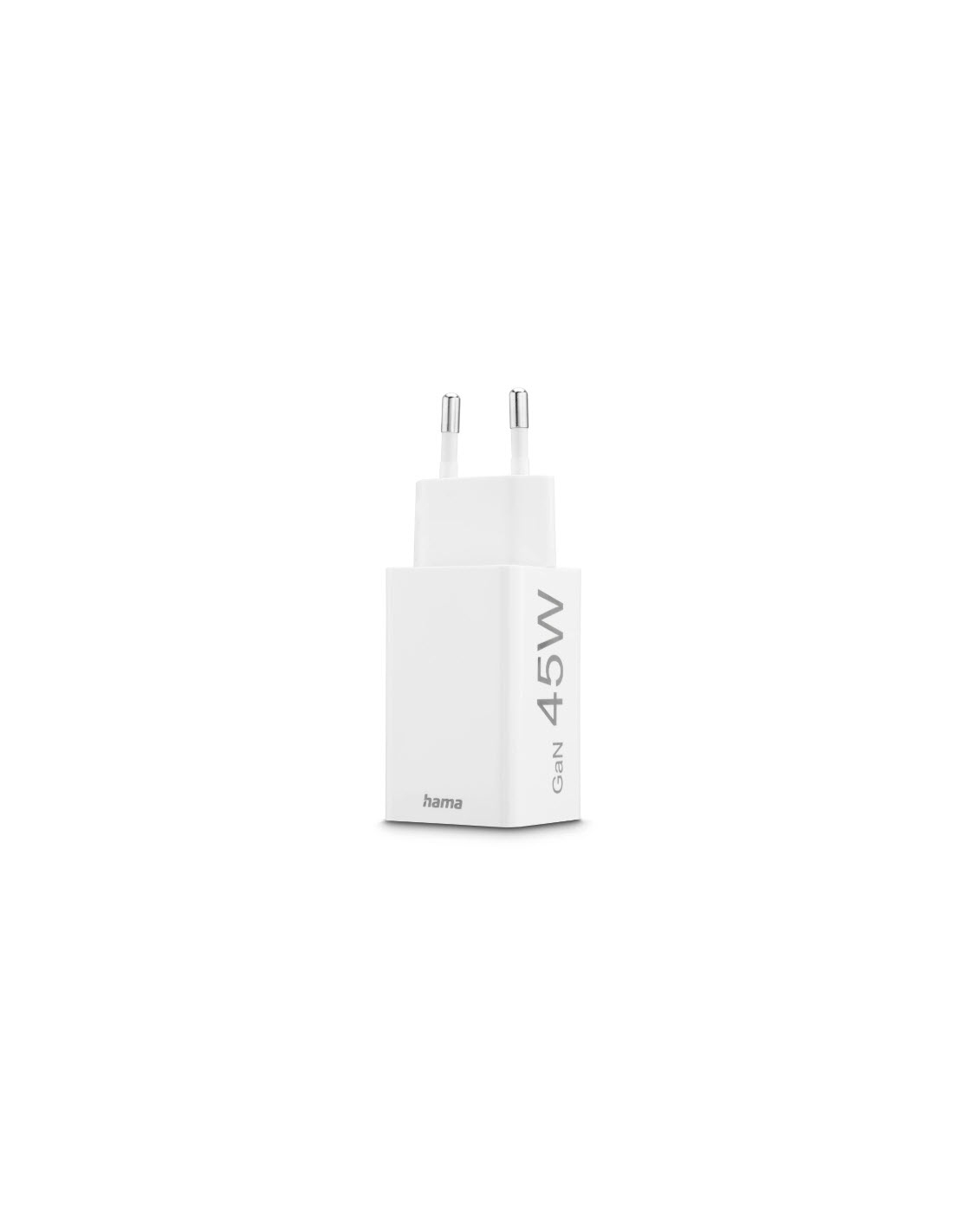 Hama Snellader, 1x USB-C PD, 1x USB-A QC, mini-oplader, 45 W, wit Adapter