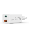 Hama Snellader, 1x USB-C PD, 1x USB-A QC, mini-oplader, 45 W, wit Adapter