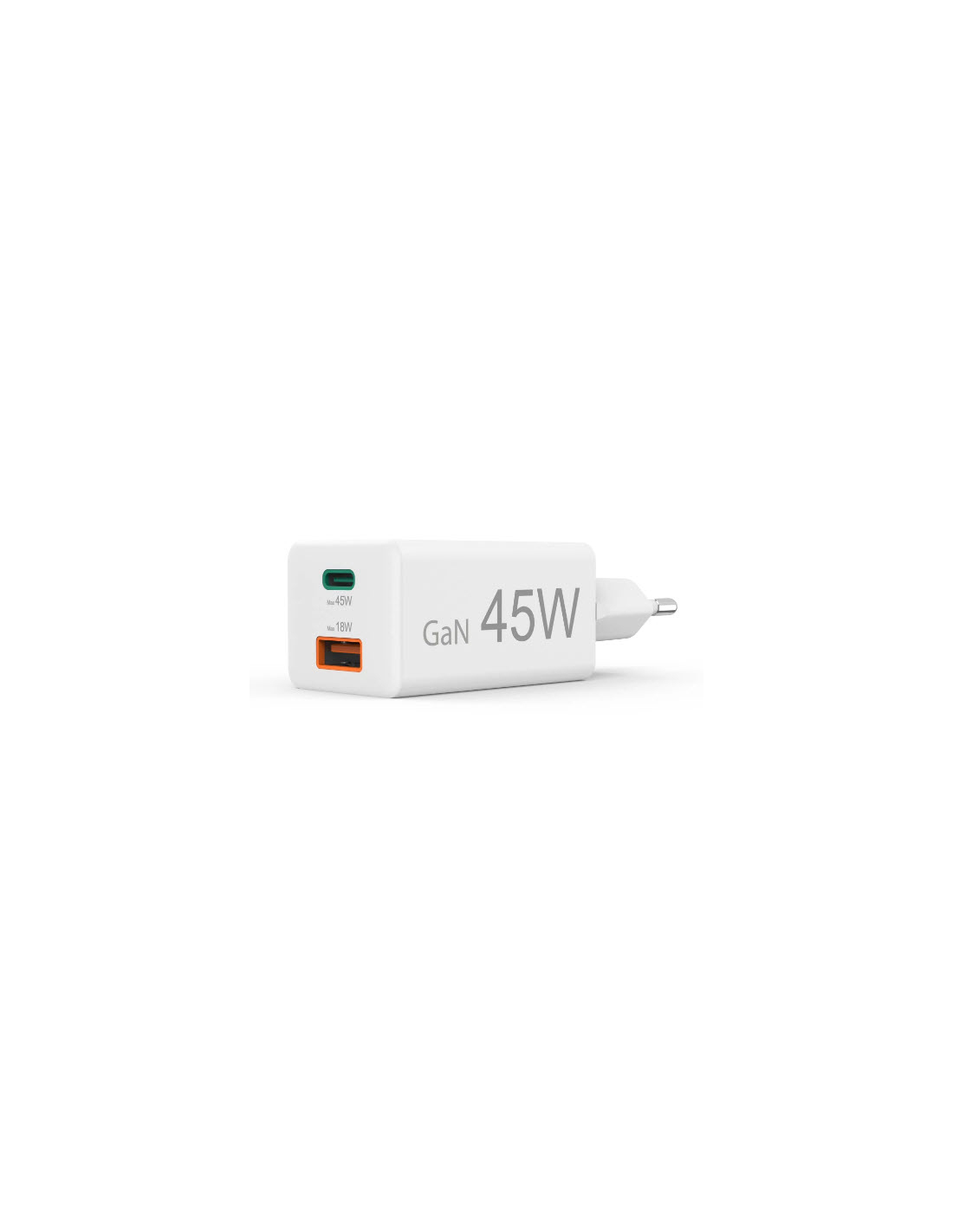 Hama Snellader, 1x USB-C PD, 1x USB-A QC, mini-oplader, 45 W, wit Adapter