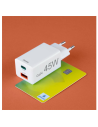 Hama Snellader, 1x USB-C PD, 1x USB-A QC, mini-oplader, 45 W, wit Adapter