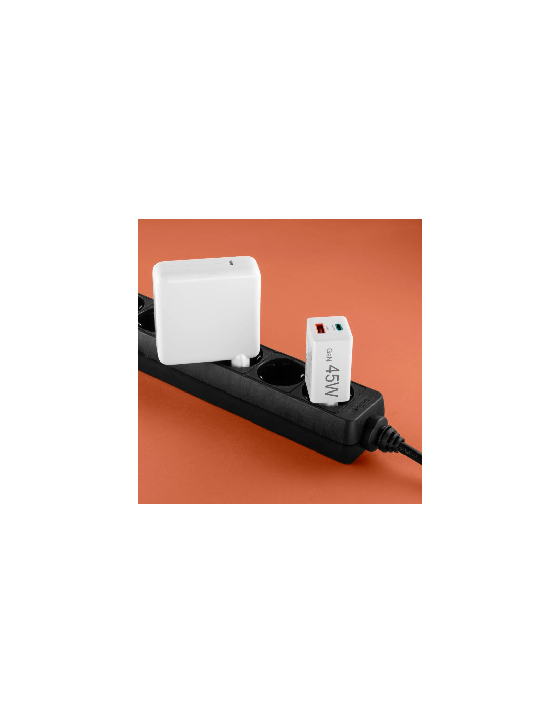 Hama Snellader, 1x USB-C PD, 1x USB-A QC, mini-oplader, 45 W, wit Adapter