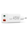Hama Snellader, 1x USB-C PD, 1x USB-A QC, mini-oplader, 45 W, wit Adapter
