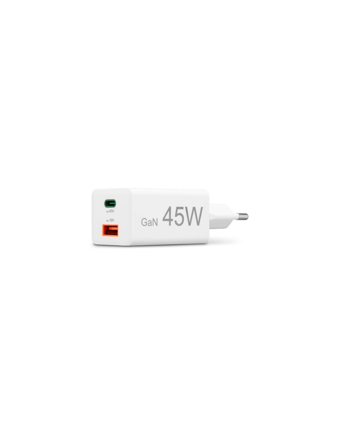 Hama Snellader, 1x USB-C PD, 1x USB-A QC, mini-oplader, 45 W, wit Adapter