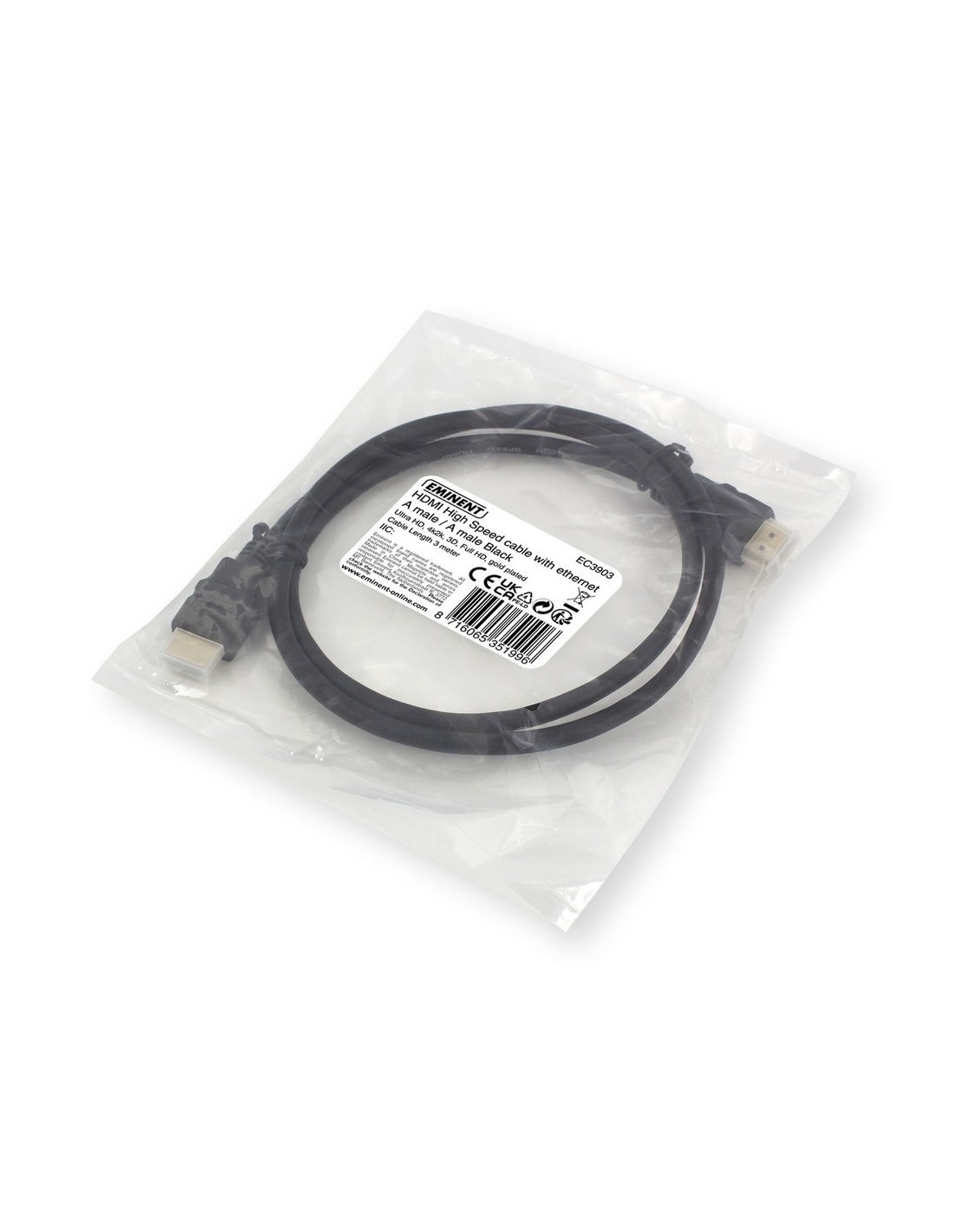 Ewent EC3903 HDMI kabel 3 m HDMI Type A (Standaard) Zwart
