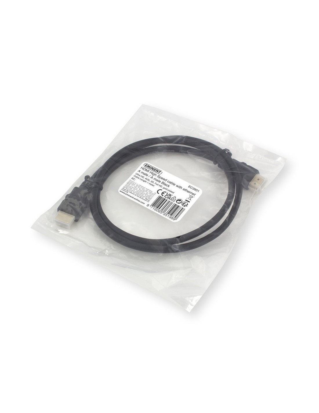 Ewent EC3901 HDMI kabel 1 m HDMI Type A (Standaard) Zwart