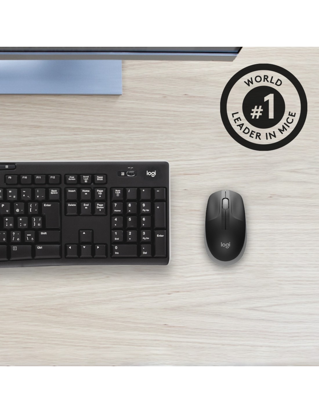 Logitech M190 | Ambidextrous Draadloze Muis | RF-Draadloos | 1000 DPI | Grijs