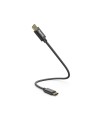 Oplaadkabel, USB-C - USB-C, 0,2 m, nylon, zwart