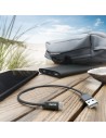 Oplaadkabel, USB-A - USB-C, 0,2 m, nylon, zwart