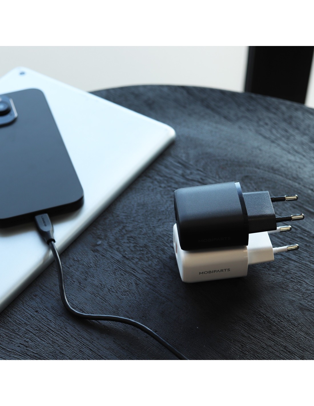 Mobiparts Wall Charger Dual USB-C USB-A with USB-C to USB-C cable Black