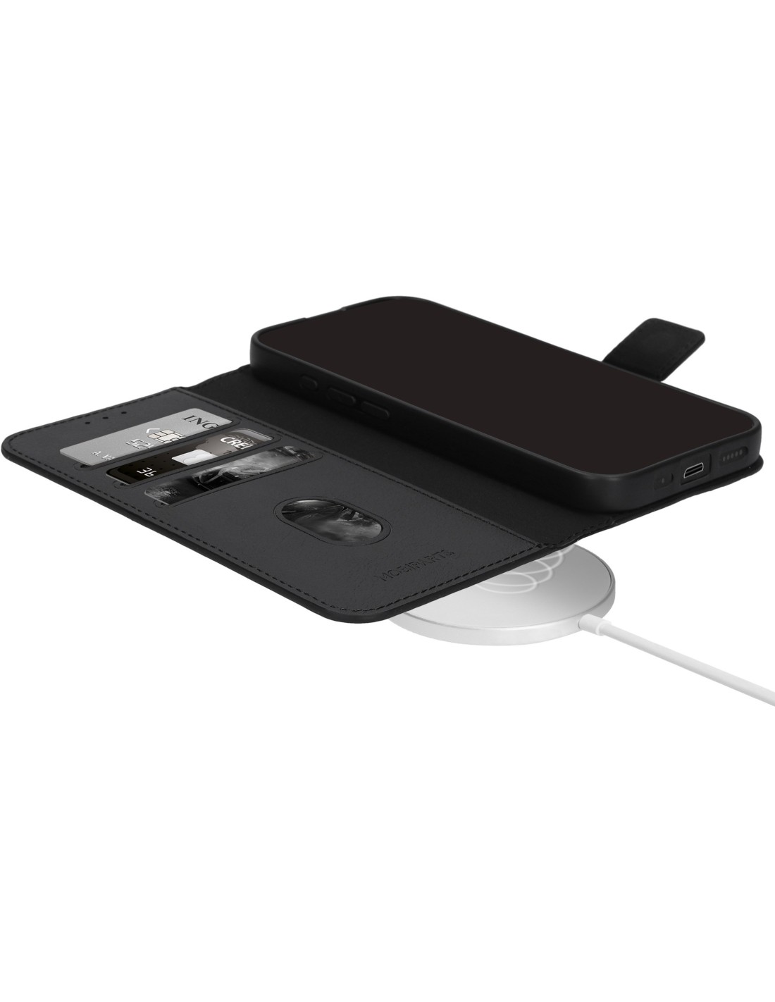 Mobiparts Classic Wallet Case Apple iPhone 16e Black (Magsafe Compatible)