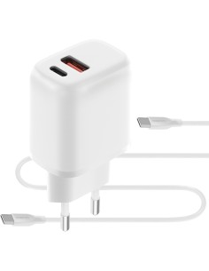Mobiparts Wall Charger Dual USB-C USB-A with USB-C to USB-C cable White