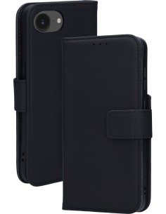 Mobiparts Leather Wallet Case Apple iPhone 16e Black (MagSafe Compatible)